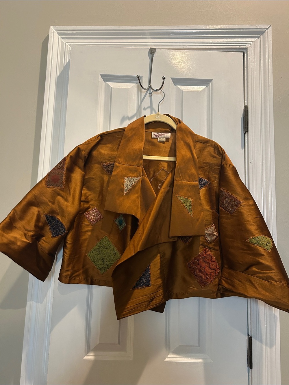 VINTAGE One of a Kind Embroidered Cropped Jacket in Copper